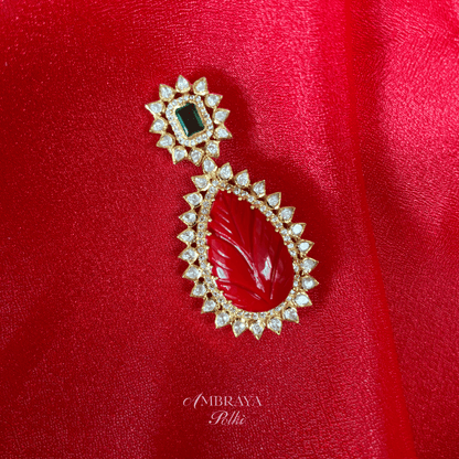 Maya Moonga Pendant - Ambraya Polki