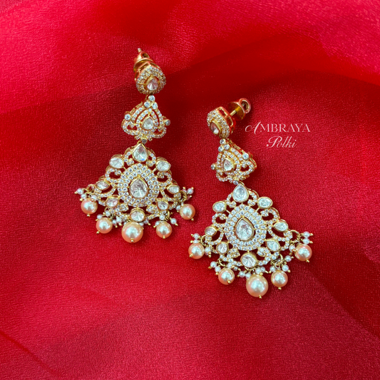 Swara Earrings - Ambraya Polki