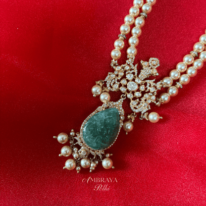 Rudrani Long Necklace - Ambraya Polki