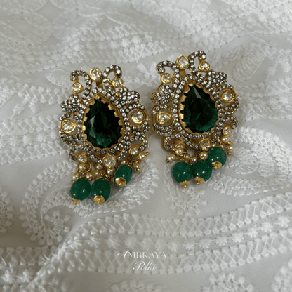 Vanmayi Earrings - Ambraya Polki
